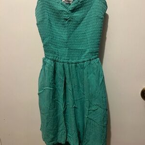 Blue green Strapless Dress